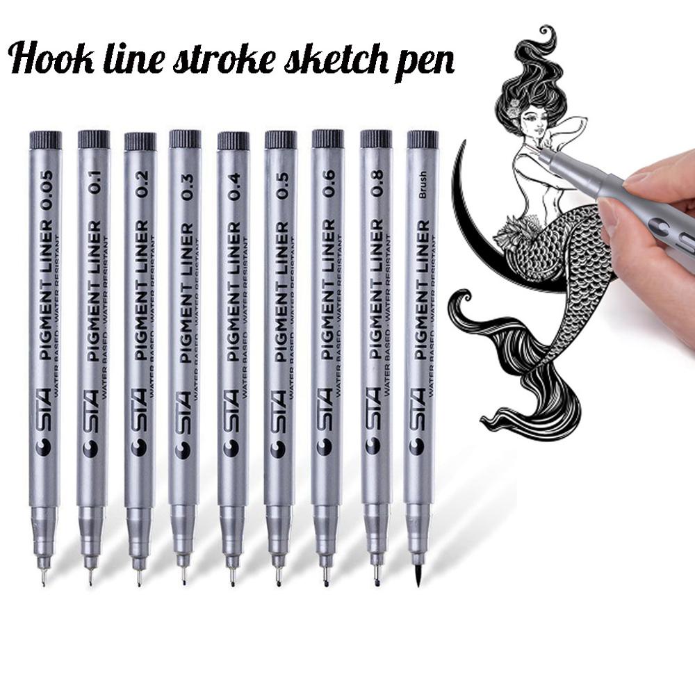 1PC Precision Micro Line Pens Waterproof Archival Artist Drawing I Brush Supplies #30J06