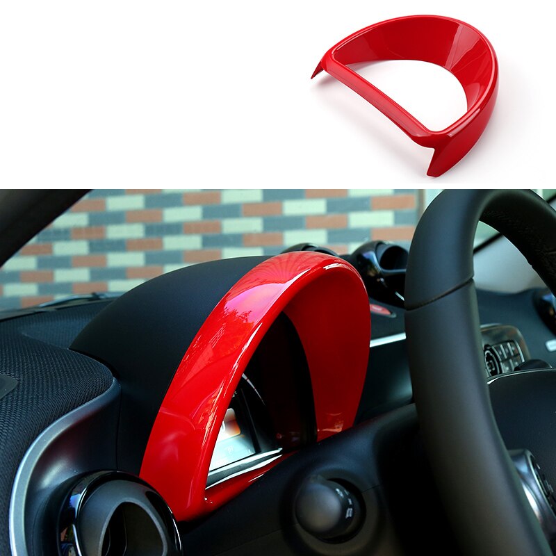 Panel de instrumentos para Interior de coche, decoración de embellecedor, pegatinas para Estilismo de coche, para Mercedes Smart Fortwo 453 Forfour: Rojo