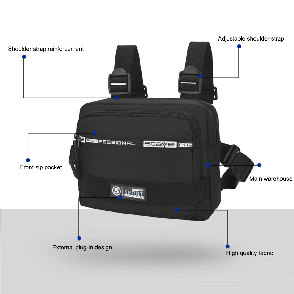 Männer Molle Brusttasche Anti-Diebstahl Oxford Molle Schulter Weste Taschen verstellbar sicher multifunktional leicht für draussen-Camping