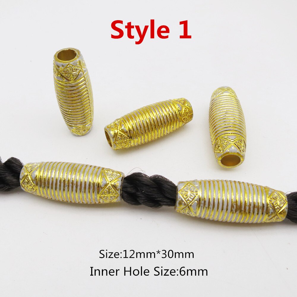 10 stk hår smykker flet ringe dekorationsvedhæng dreadlocks skæg perler ringe imiteret træ plastik perler tilbehør