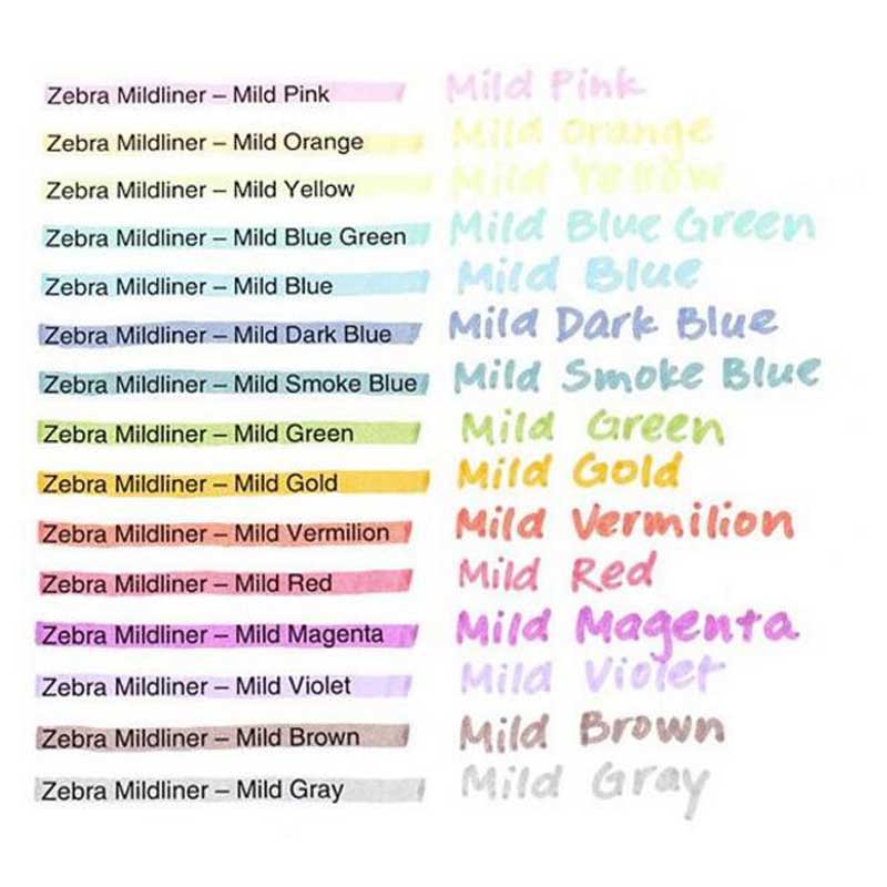 Japanese Zebra Mild Liner Double Headed Highlighter Pen Drawing Marker Pens Zebra Mildliner Scribble Stationery 3/5Pcs/Set