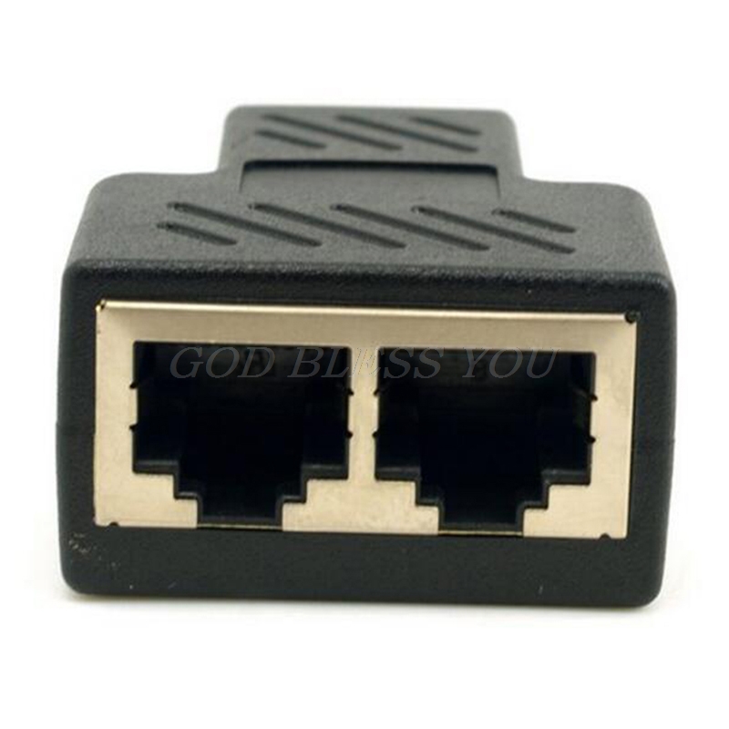 1 To 2 Ways RJ45 LAN Ethernet Network Cable Female Splitter Connector Adapter For Laptop Docking Stations