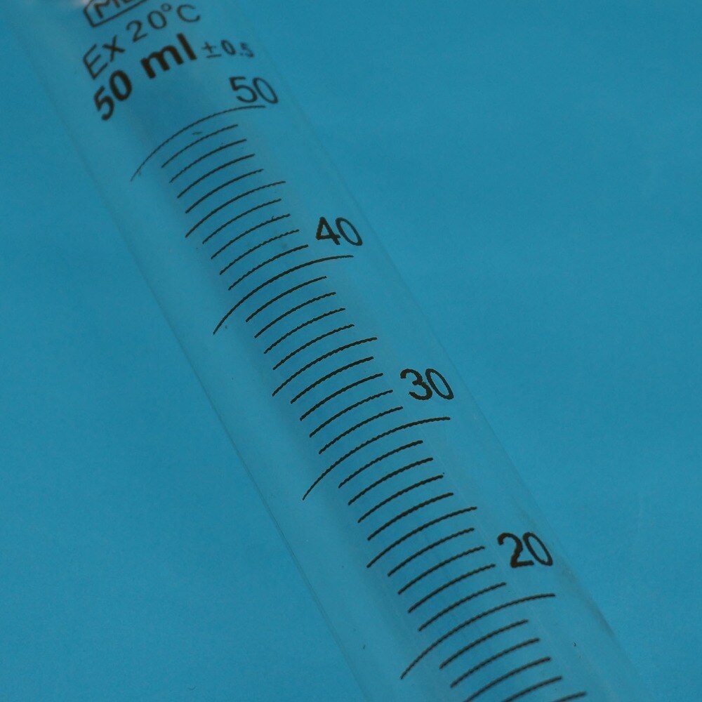 50ml Graduated Line Lab Clear Glass Test Tube Round Bottom with Stopper