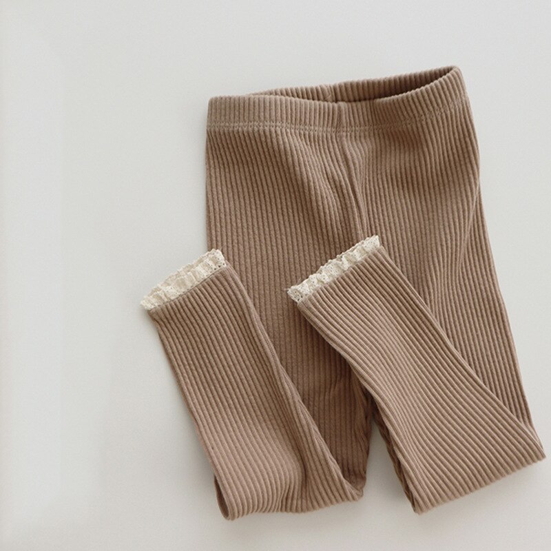 Pantaloni per bambini 2022 pantaloni Color caramella lavorati a maglia completi pantaloni Casual a righe con Leggings a costine per bambina: B / 9M 73cm