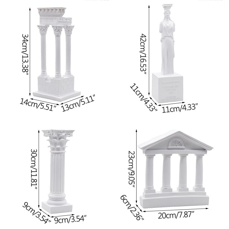 Europäische Alten Griechischen Tempel Statue Harz Antiken Gebäude Skulptur Zimmer Dekor Fengshui Ornament Hause Dekoration Zubehör
