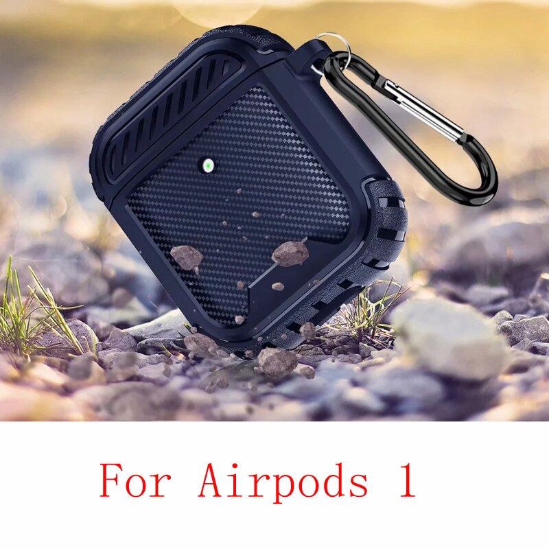 Carbon Fiber Earphone Case for Apple Airpods Pro Case for Airpods 1 2 3 Soft Shell Shockproof Cover Case for Air pods 1 2 3 Pro: For Airpods 1 Blue
