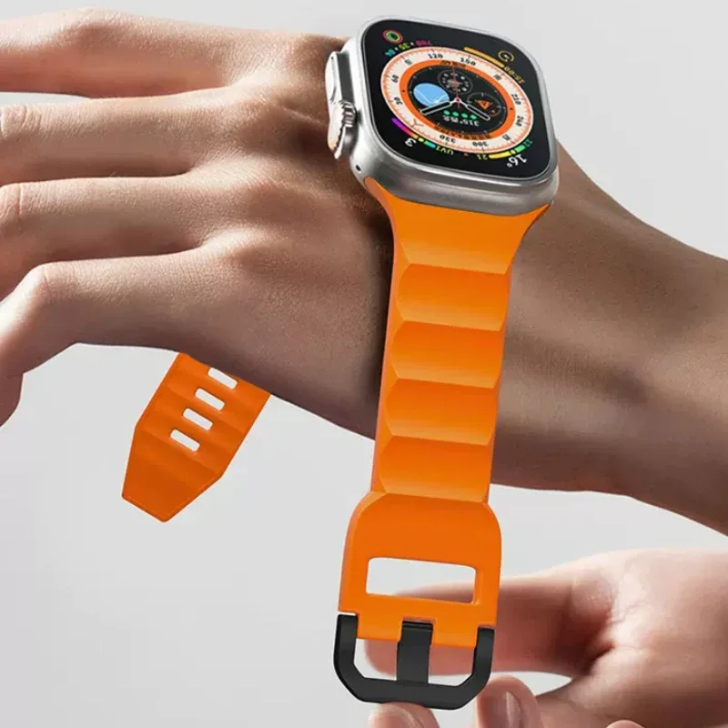 Sports Strap For Apple Watch Ultra2 49mm 10 42mm 46mm 9 8 7 45mm 41mm Silicone Bracelet band iWatch 6 5 4 SE 44mm 40mm 38mm Belt