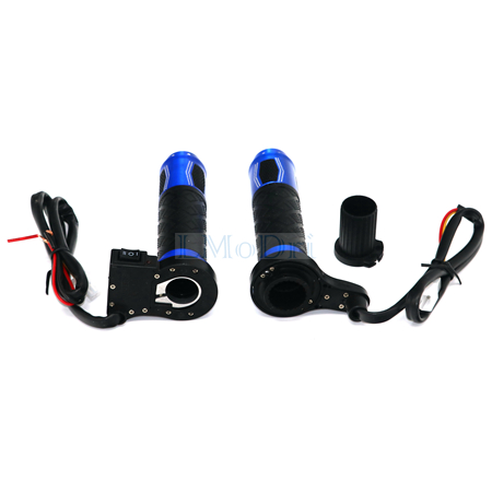 LMODRI Motorcycle Electric Heated Grips Motorbike Grip ATV Scooter 22mm 7/8" Handlebar Hand Warmer Aluminum 12V: Blue