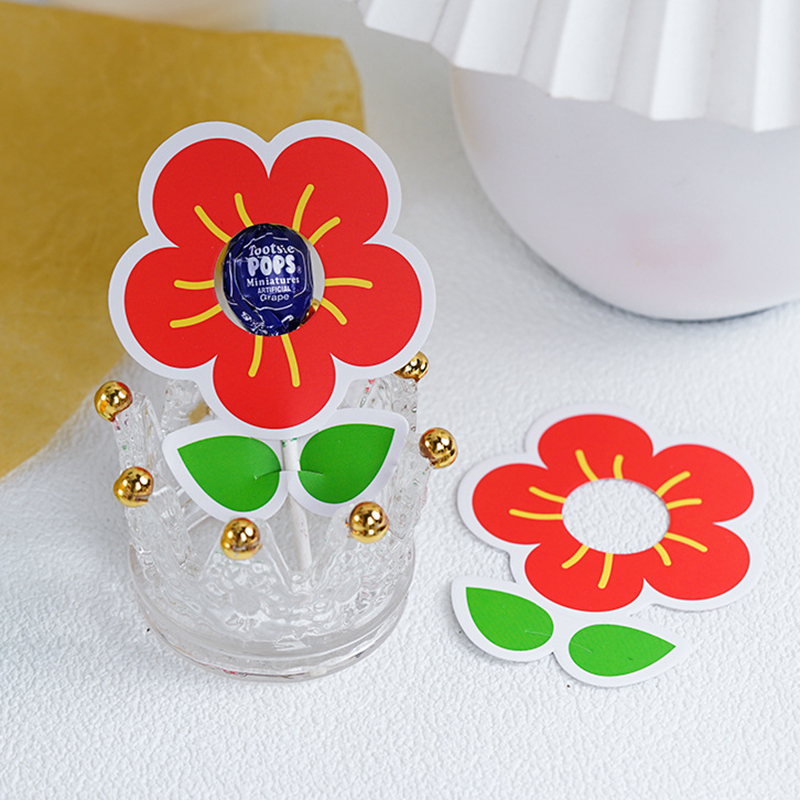 Cartes de décoration de sucettes de dessin animé mignon, 50 pièces, insectes abeilles coccinelle lapin, fournitures de fête d'anniversaire et de mariage, de bonbons pour enfants