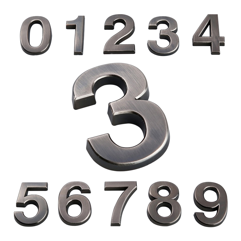 Adhesive door plates house number outdoor ABS and electroplate metal plaque signe number plate door