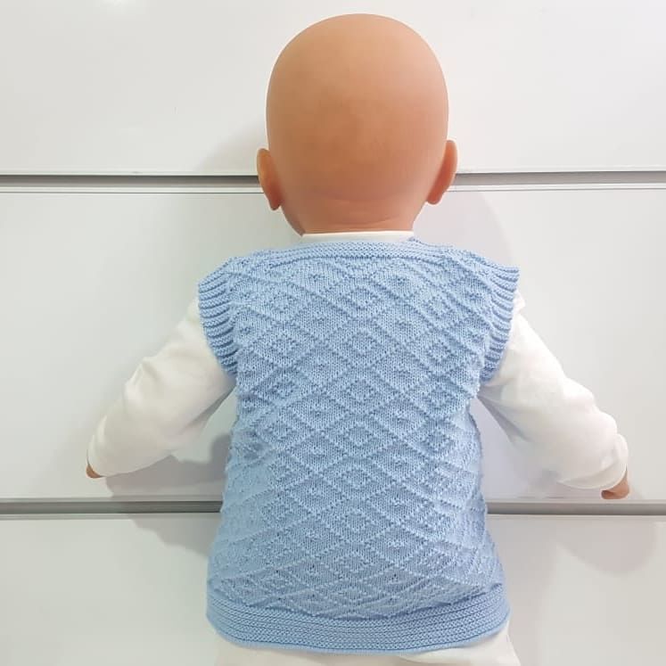 Knitwear Blue Baby Boy Vest