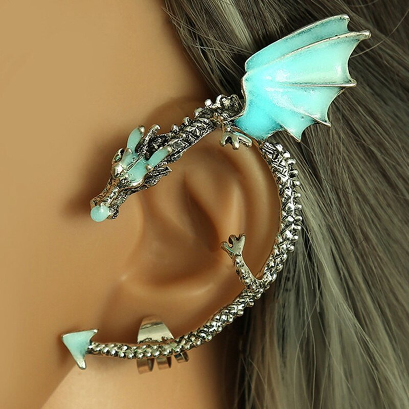 Ohrringe Drachen Ohr Manschette glühen Ohrringe glühen in das dunkel Drache Ohr Clip Ohrringe Zucht Ohrringe Frauen Mädchen Jungen