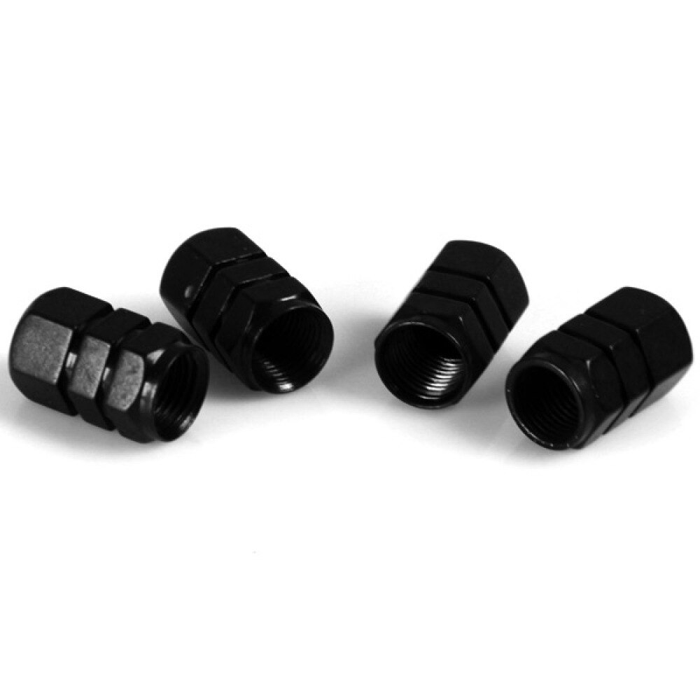 4 Stuks Universele Wiel Tire Air Dust Stem Caps Cover Voor Auto Motor (Zilver): Black
