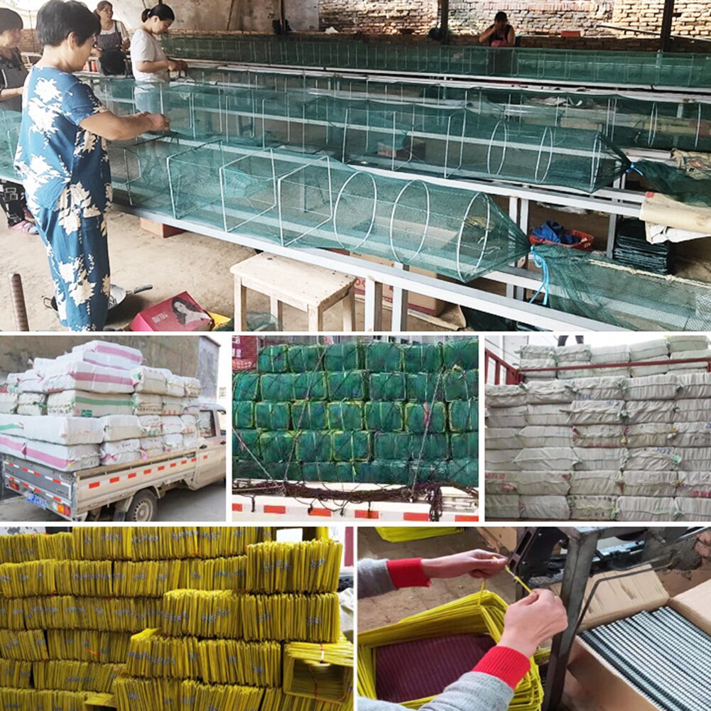 4/6 Hole Fishing Net Folding Portable Folding Fishing Net Casting Net Crayfish Shrimp Catcher Tank Trap Chinese Cage Net
