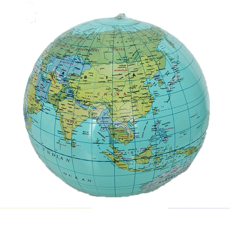 20CM Inflatable World Globe Teach Education Geography Toy Map Balloon Beach Ball