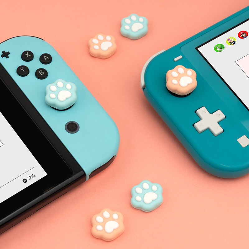 Capuchon de poignée en forme de patte de chat en Silicone, housse de protection pour manette de Nintendo Switch JoyCon NS Lite