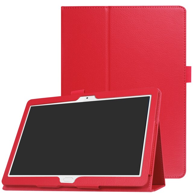 Hoesje voor huawei mediapad  m3 lite 10 bah -w09 bah -al00 ultradunne flip stand pu leren hoes voor huawei  m3 lite 10.1 tablet funda: Rood