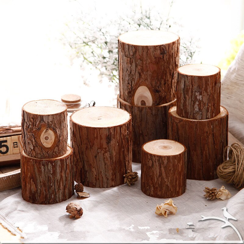 1Pc Kleine Houten Stapel Base Ornamenten Stump Originele Hout Boom Fotografie Foto Tool Handmatige Diy Decoratie Onvoltooide Hout