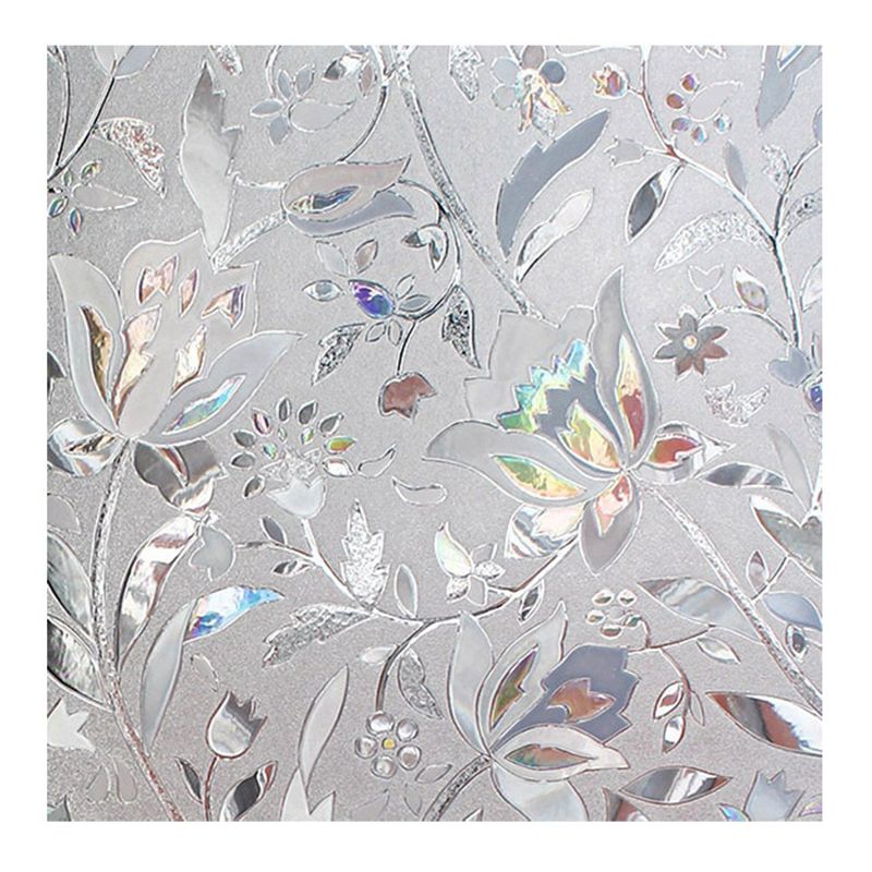 Siunwdiy Frosted glas in lood raamfolie, raamsticker, vinyl glas in lood film, glas in lood raamfolie voor badkamer douche deur warmte controle anti UV,A,100x120cm(39x47inch