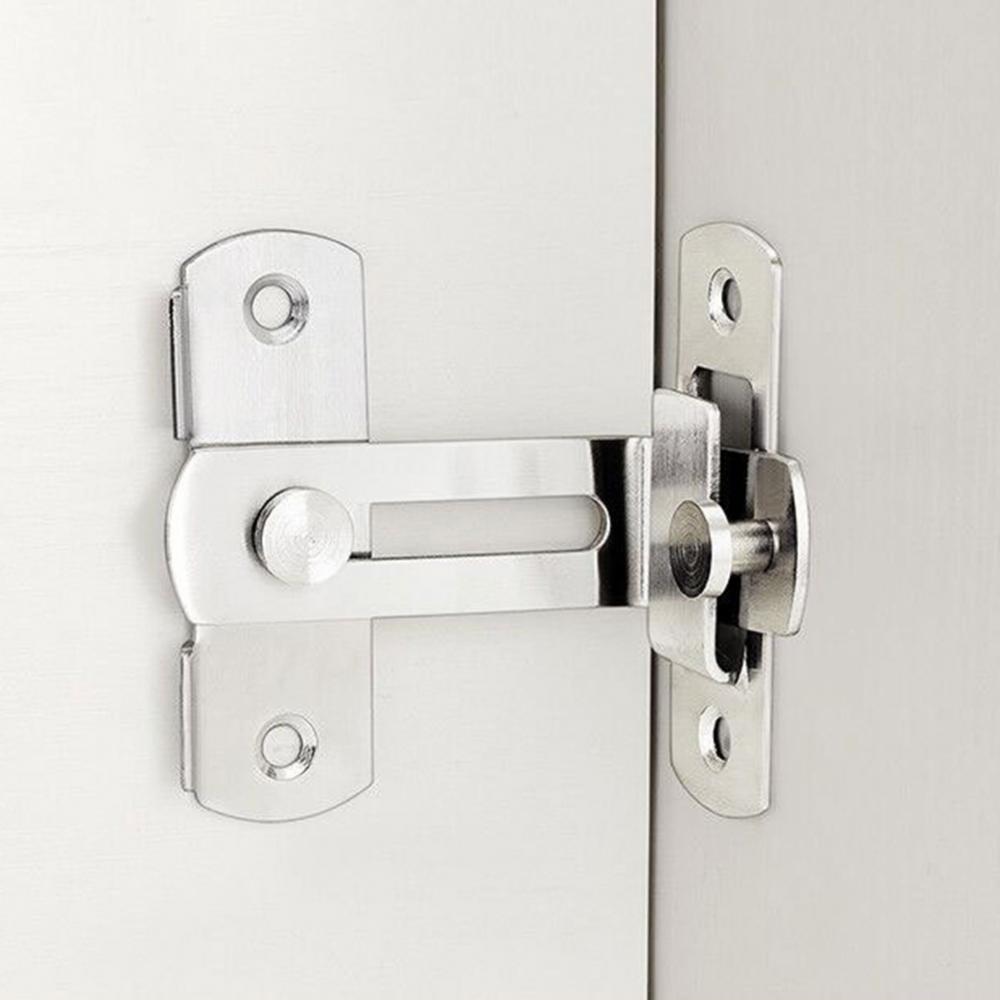 Stainless Steel 90 Degree Hasp Latches Sliding Door Chain Lock Security Tool