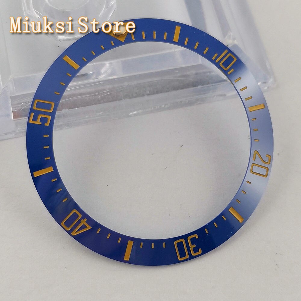 Bliger 40mm keramik lünette passen 43mm herren automatische uhr für automatische mechanische uhr lünette: Blau