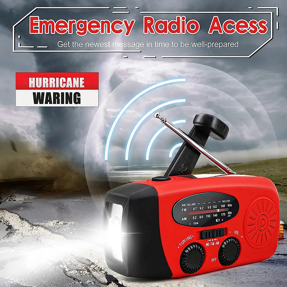Solar Handkurbel angetrieben Camping Licht mit AM/FM Radio Outdoor 2000mah USB Aufladen multifunktion ale Hand Dynamo LED Taschenlampe