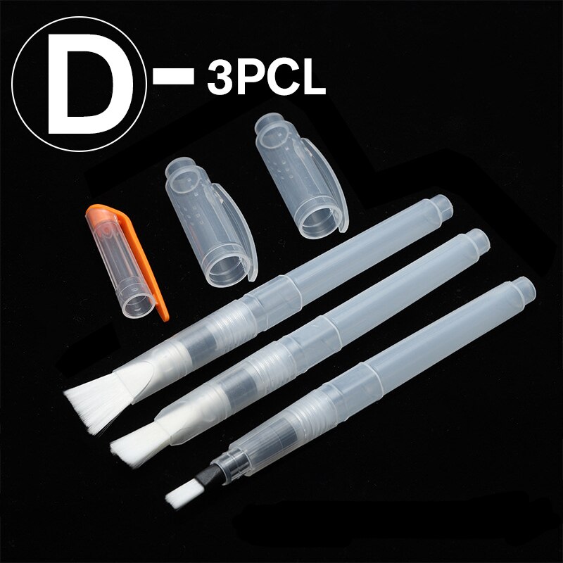 1/3/6 pelices recarregáveis pincel de tinta água cor escova de tinta macia aquarela caneta para pintura calígrafo arte suprimentos desenho: D-3PCS