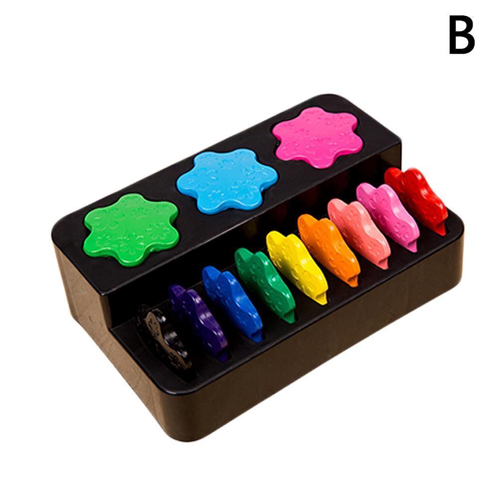 Bébé 12 couleurs cire Crayon sûr Non toxique matériel certifié jouet sécurité enfants éducation précoce papeterie anneau neige forme: Default Title