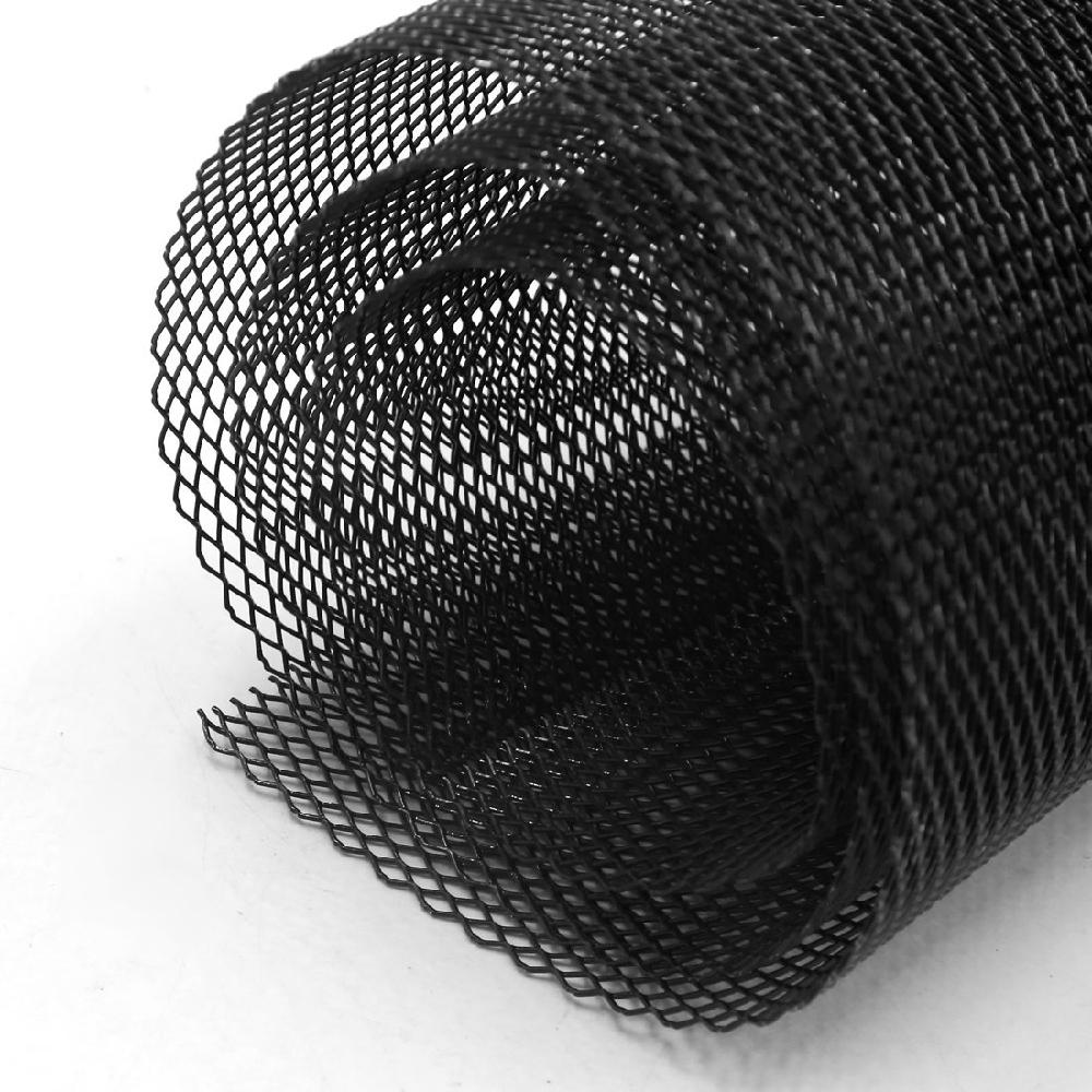 Universal Car Vehicle Black Tone Aluminum Alloy 3 x 6mm Rhombic Grille Mesh Sheet for Bumper Body Kit Fender
