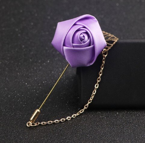 Mannen Pak Rose Bloem Broches Pins Canvas Stof Lint Stropdas 19 Kleuren Broche voor Vrouwen En Mannen Kleding accessoires: 12