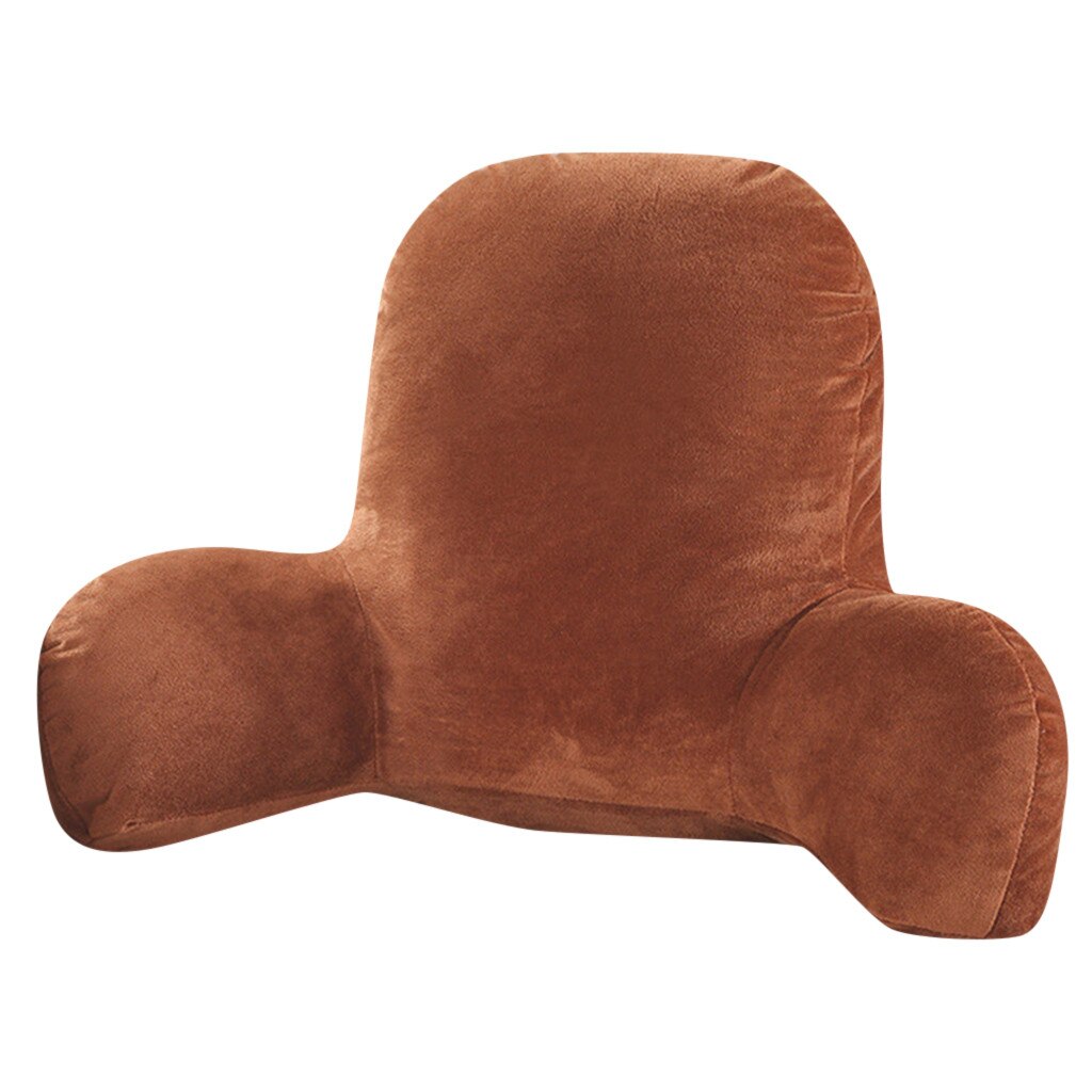 Lumbar pillow Plush Big Backrest Reading Rest Pillow Lumbar Support Chair Cushion with Arms Corduroy cushion lumbar pillow: Coffee 