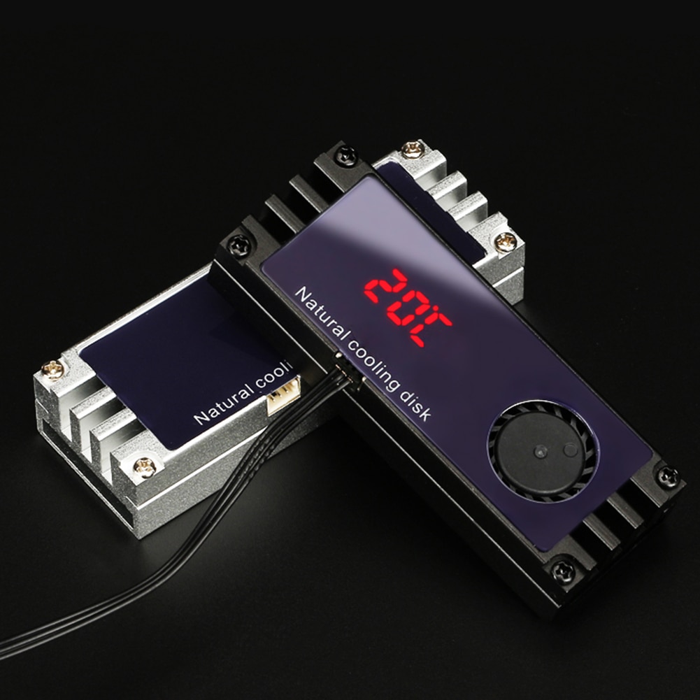 M2 SSD Kühlkörper Kühler Temperatur OLED Digital Anzeige M.2 2280 NVME SSD fest Zustand Festplatte Heizkörper Wärme Thermische Pad