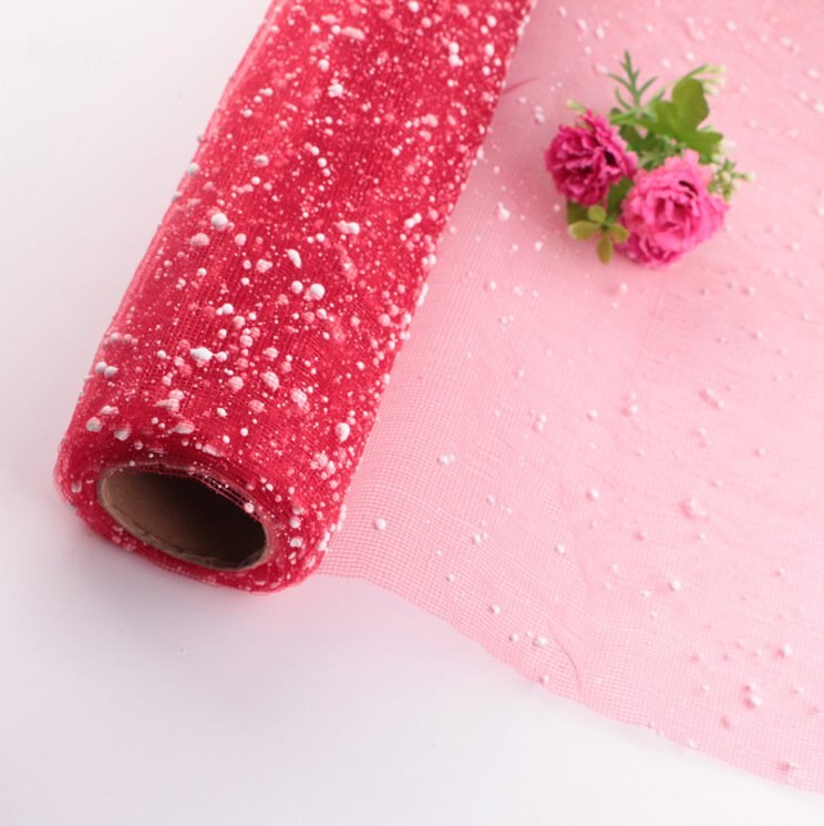 50*50cm sneprikker blomsterindpakning skum mesh blomsterpakning mesh materiale  ,1 y 48562: Rød