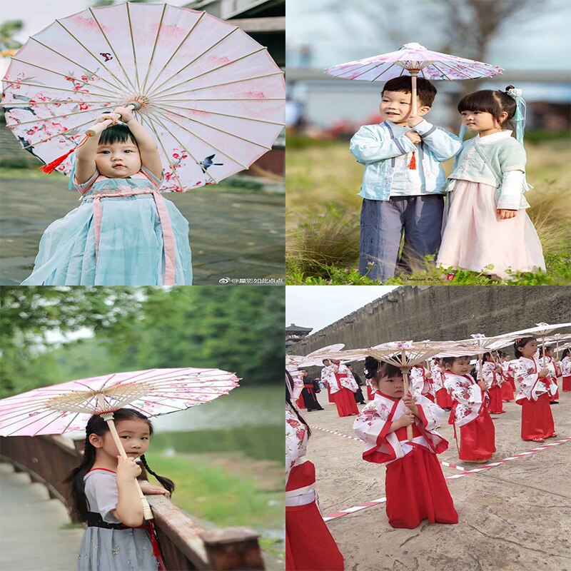 Parapluie en papier huilé, tissu de soie, vêtements chinois pour hommes et femmes (51-63),