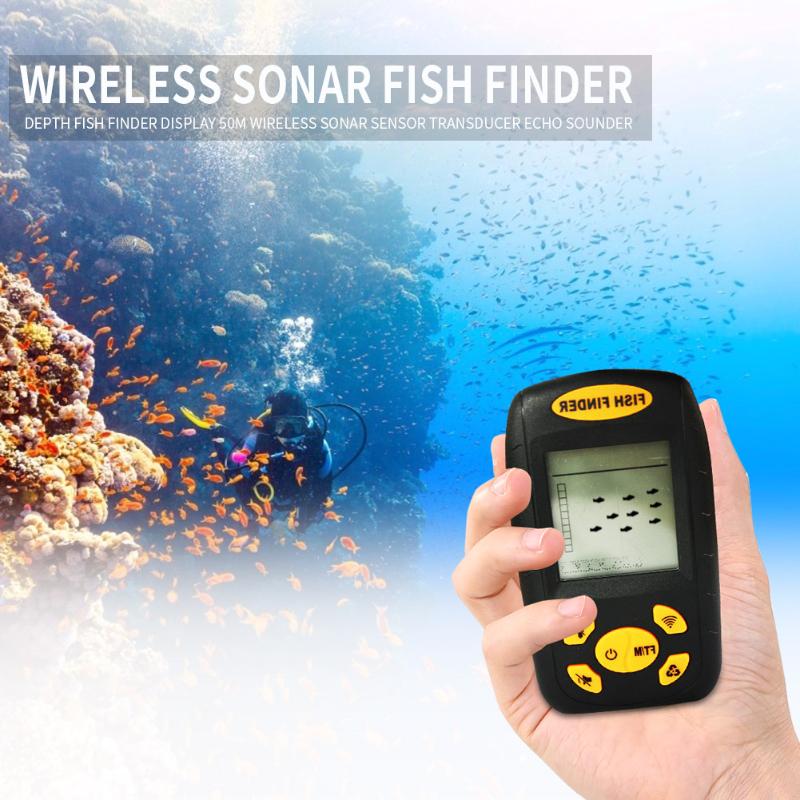 Bedraad Fishfinder 0.6-100M Draagbare Waterdichte Lcd-scherm Sonar Alarm Echolood Visgerei Accessoires