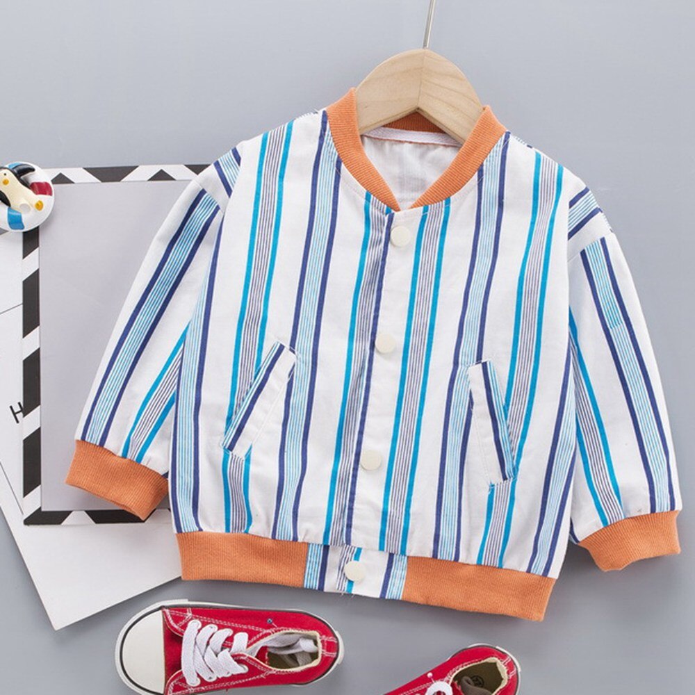 herbst lässig Baby Jungen Mäntel Jacken Gestreiften Langarm freundlicher freundlicher Kleinkinder Outwear Casacos Mantel S11106