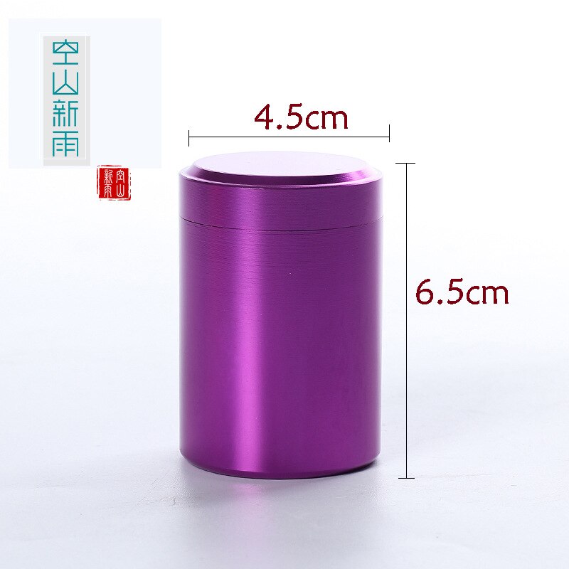 1PCS 50g Metal Mini Storage Box Stainless Steel Sealed Small Aluminum Sealed Cans Portable Travel Tea Tin Cans Packaging: Purple