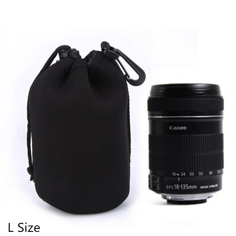 CAENBOO EF-S 18-55 Lens Bag 24-70mm Soft Protector DSLR Camera Lens Pouch Bags Case 70-200 100-300mm For Canon Nikon Sony Lens: Light Yellow