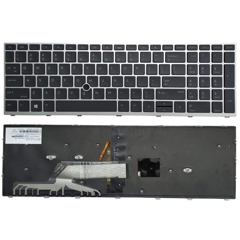 Nowy nas klawiatura dla HP ProBook 650 G4 650 G5 laptop język angielski układ z podświetlenie z wskazywanie Stick srebro ramka