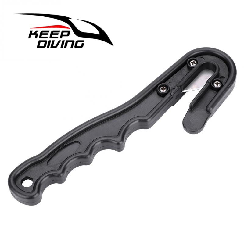 KEEPDIVING Diving Line Cutter Fishing Line Cable Rescue Cutter Scuba Dive Knife with 2 Blade Safe Diving Accessories