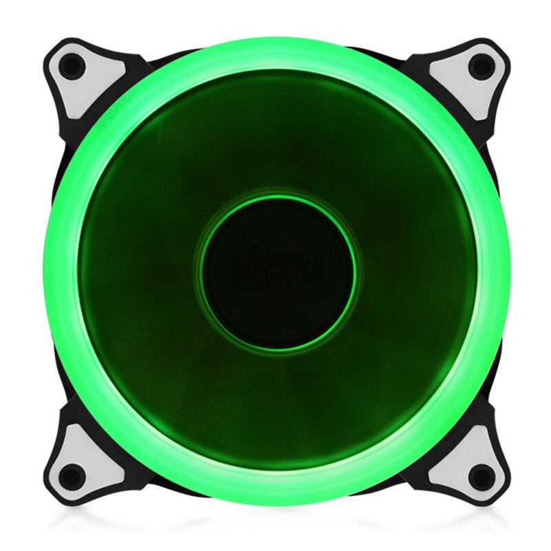 Computer 120mm LED Fan 120 MM Fan Ring Guide Light Blue Red Green: Green