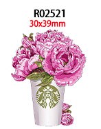 Popular Coffee Brand 30pcs/lot Acrylic Resins Cartoon Pattern Planar Resin Printed for DIY Decoration: R02521