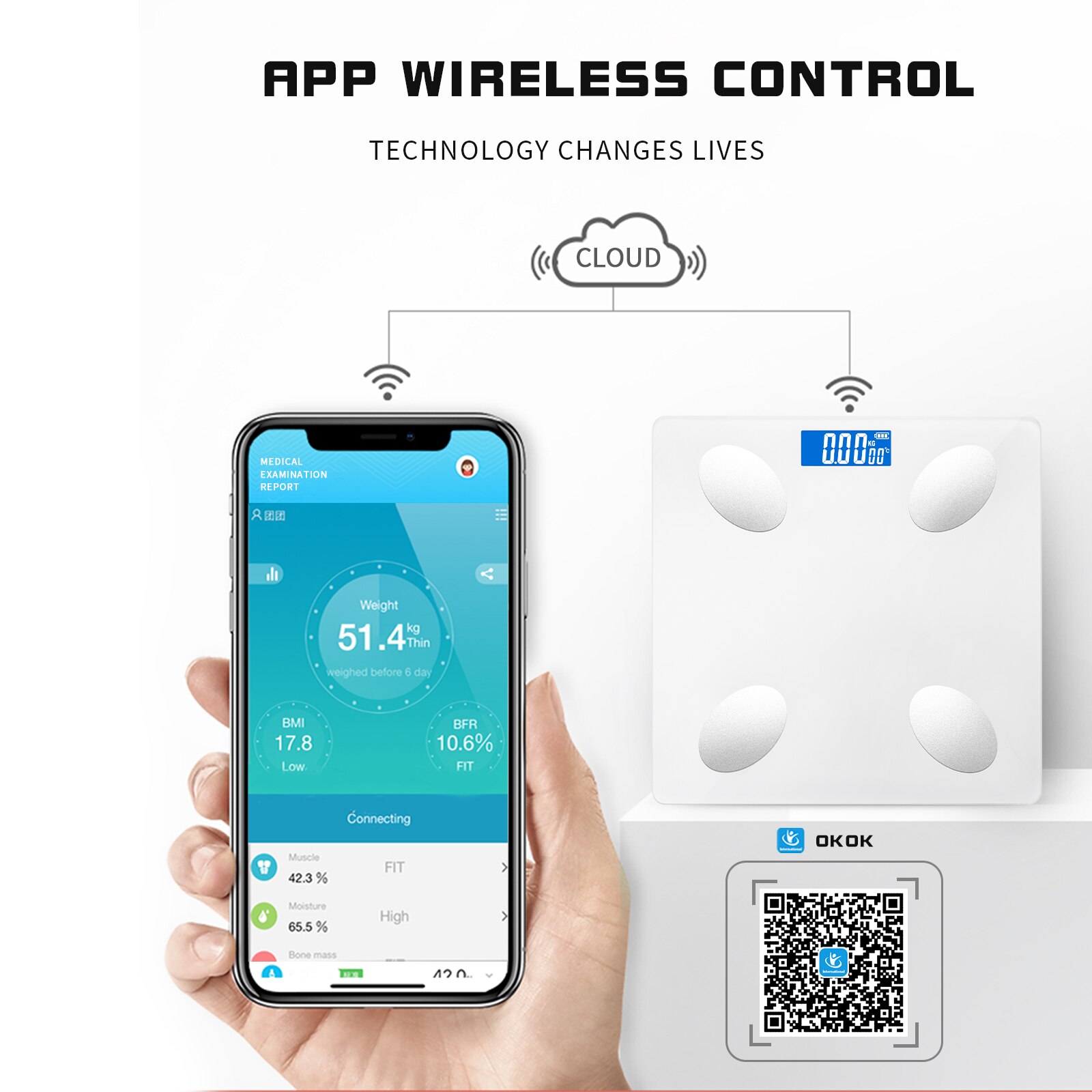Schlecht Clever Skala Präzision Gewicht Skala Körper Fett Boden Skala BMI LED Anzeige Gewicht Kapazität 180KG praktisch Bluetooth