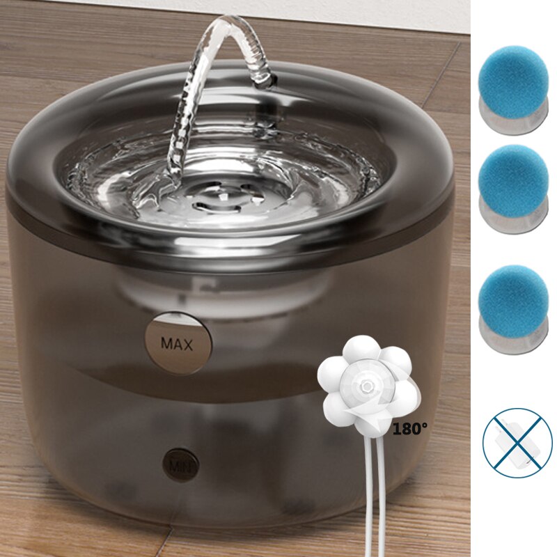 Nowy inteligentny kot fontanna robić picia filtr automatyczny dozownik robić wody w obiegu 1.6L automatyczny czujnik podajnik robić napojów: A01FilterX3 sensorX1