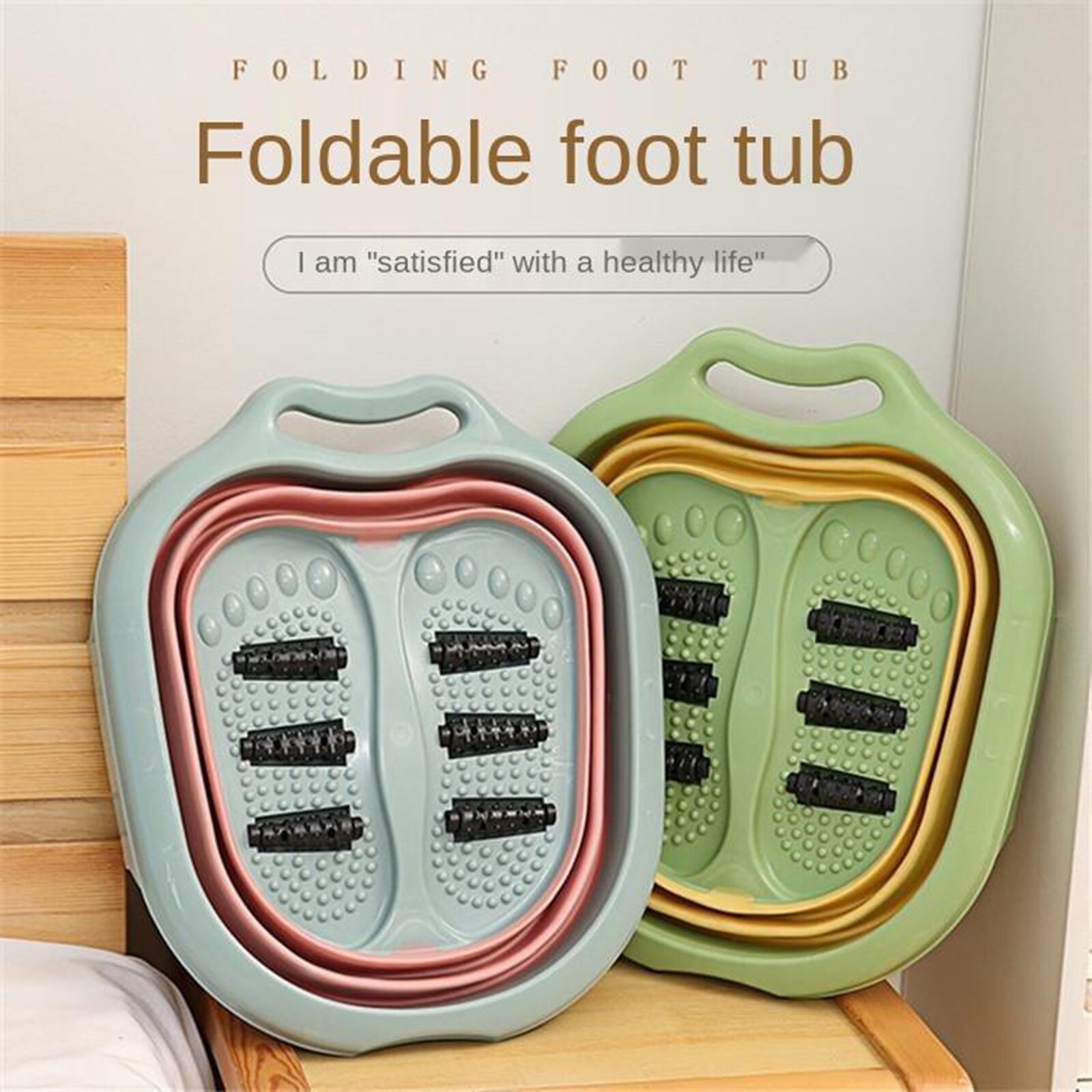 Pie de plástico plegable bañera cubo Bol pie Spa pedicura