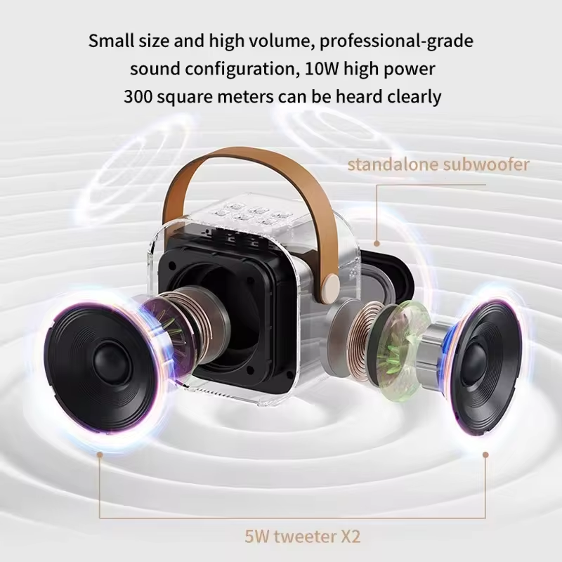 Draadloze Karaoke Speaker Bluetooth Microfoon K12 Home KTV Karaoke Machine RGB Licht Draagbare Mini Bluetooth Speaker