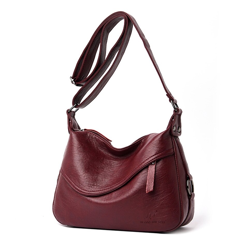 Bolso bandolera de lujo para mujer, bolsos de para mujer, bandolera pequeña para mujer, bandolera de cuero, bolsos de mano para mujer: Elegant Red