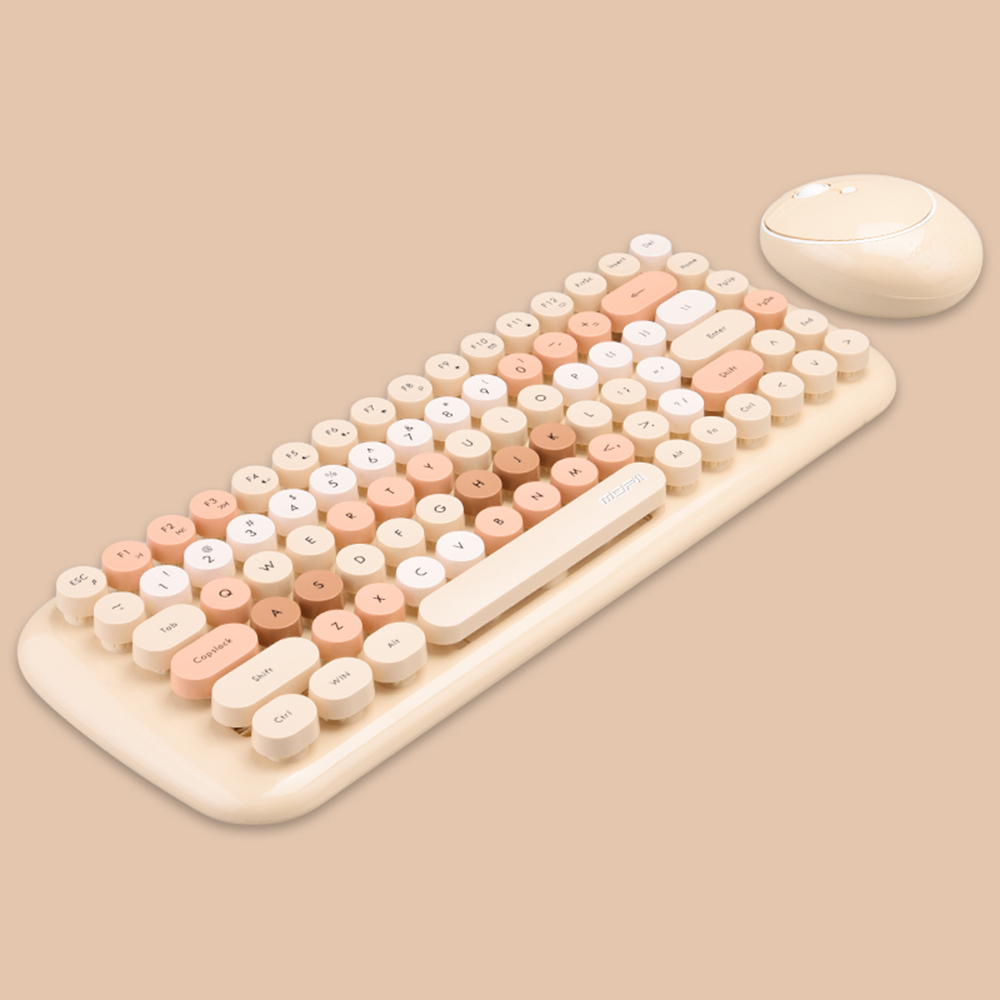 Mofii-teclado CANDY Combo de ratón 2,4G, miniteclado inalámbrico de 84 teclas, Color mixto, con tapas de teclas Punk circulares