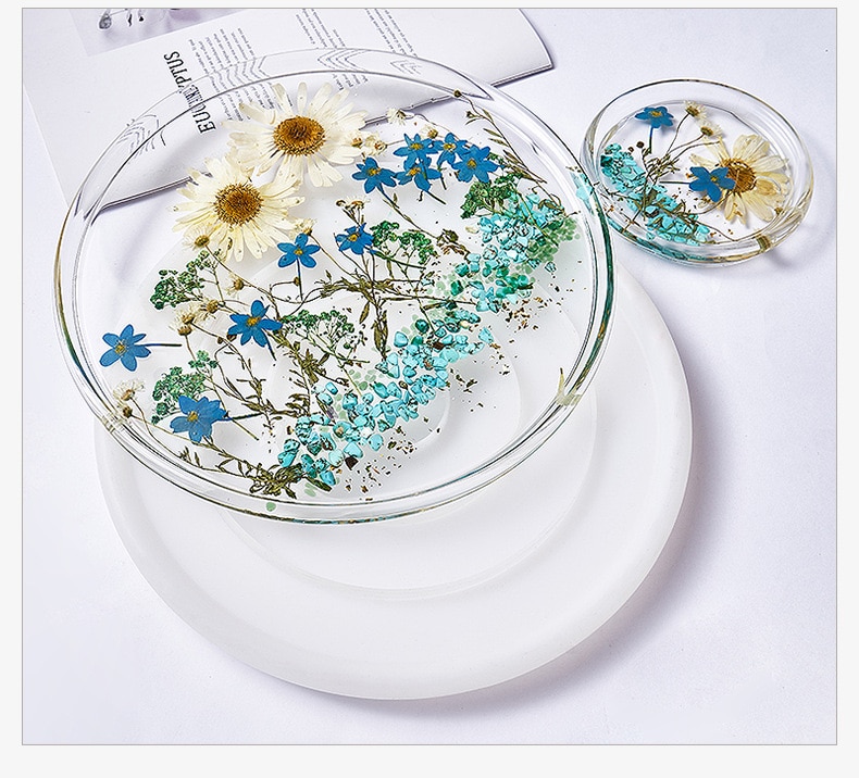 Mold Round Plate Coaster Flexible Silicone Mold Epoxy Resin for Craft Clay Resin Molds Plaster Diy Epoxy Resin Making Tool