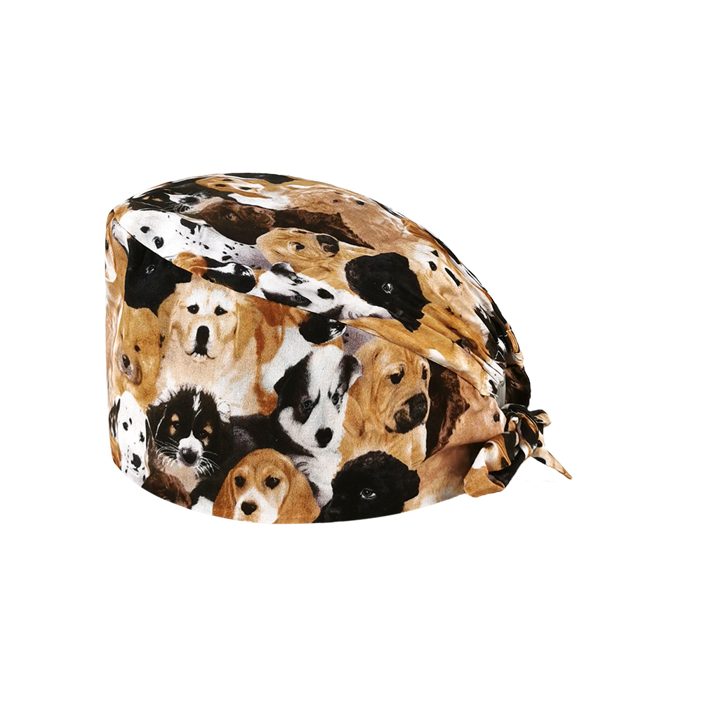 Multicolore pur coton respirant dessin animé impression florale gommage chapeau animalerie laboratoire travail chapeau salon de beauté mignon gommage casquettes: 22026